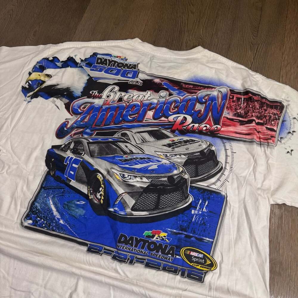 NASCAR daytona 500 T-Shirt size 3XL white graphic print 2016